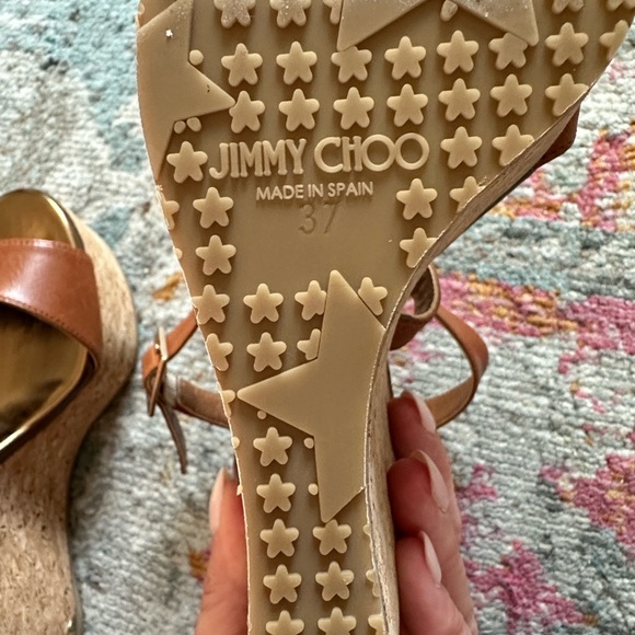 Jimmy Choo Brown Portia 120 Wedge Sandals - like new - Picture 9 of 11